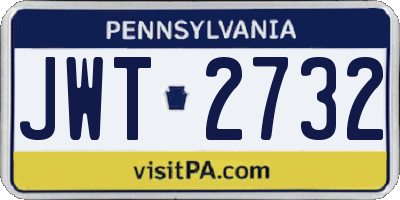 PA license plate JWT2732