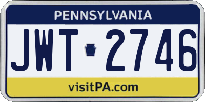 PA license plate JWT2746