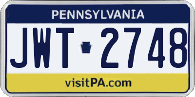 PA license plate JWT2748