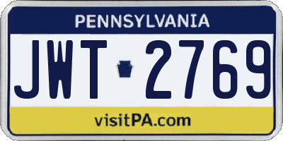 PA license plate JWT2769