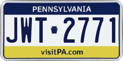 PA license plate JWT2771