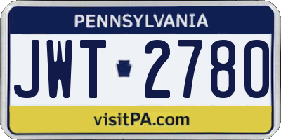 PA license plate JWT2780
