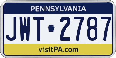 PA license plate JWT2787