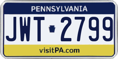PA license plate JWT2799