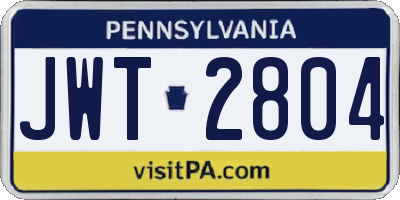 PA license plate JWT2804