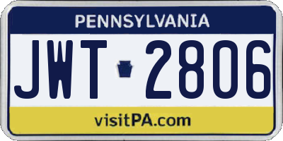 PA license plate JWT2806