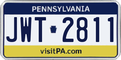 PA license plate JWT2811