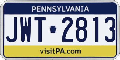 PA license plate JWT2813