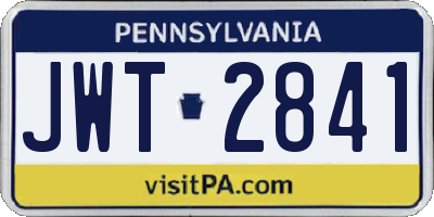 PA license plate JWT2841