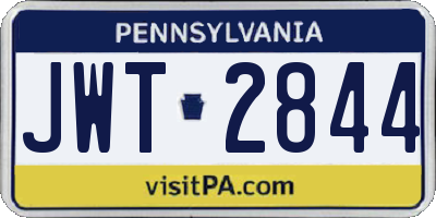 PA license plate JWT2844