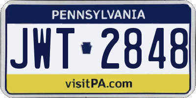 PA license plate JWT2848
