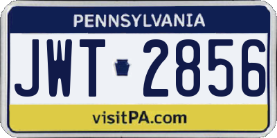 PA license plate JWT2856