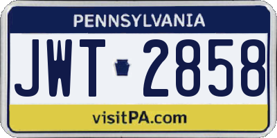 PA license plate JWT2858