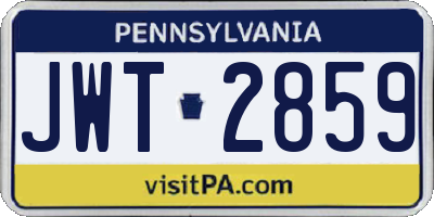 PA license plate JWT2859