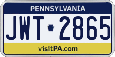 PA license plate JWT2865