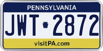 PA license plate JWT2872