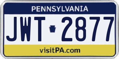 PA license plate JWT2877