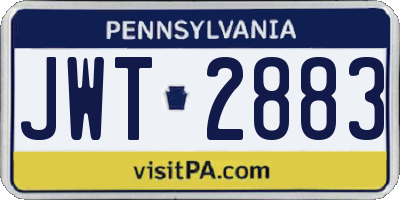 PA license plate JWT2883