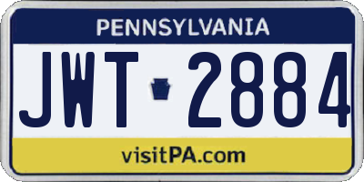 PA license plate JWT2884