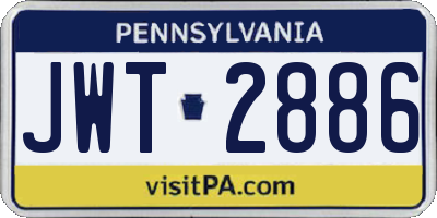 PA license plate JWT2886