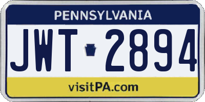PA license plate JWT2894