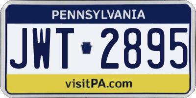 PA license plate JWT2895