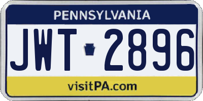 PA license plate JWT2896