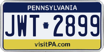 PA license plate JWT2899