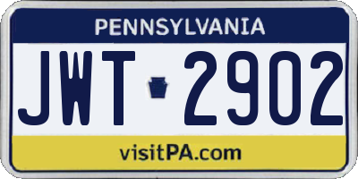 PA license plate JWT2902