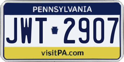 PA license plate JWT2907