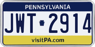 PA license plate JWT2914