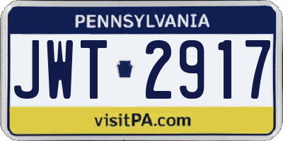 PA license plate JWT2917