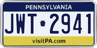 PA license plate JWT2941