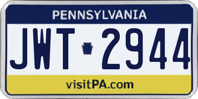 PA license plate JWT2944