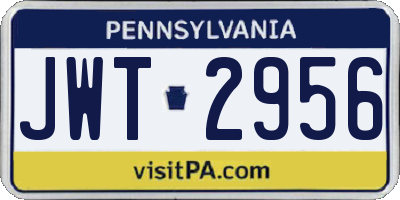 PA license plate JWT2956