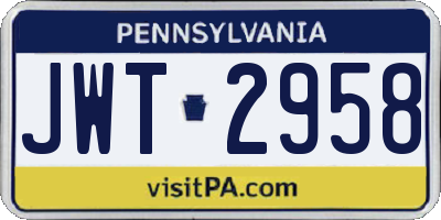 PA license plate JWT2958