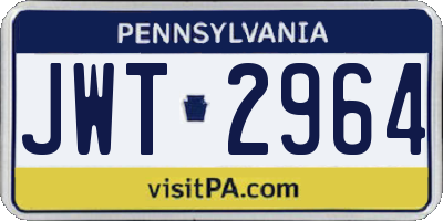 PA license plate JWT2964