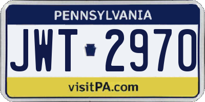 PA license plate JWT2970