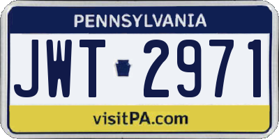 PA license plate JWT2971