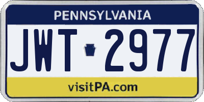PA license plate JWT2977