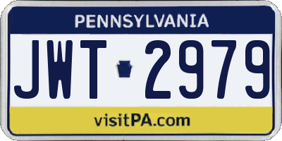 PA license plate JWT2979