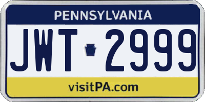 PA license plate JWT2999