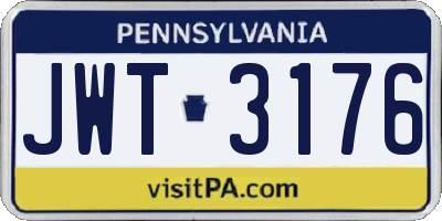 PA license plate JWT3176