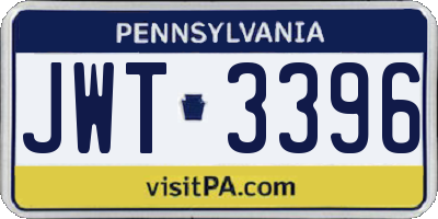 PA license plate JWT3396