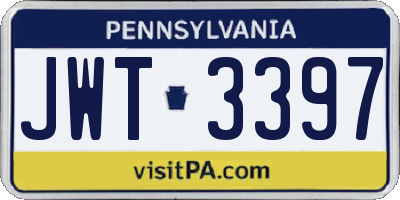 PA license plate JWT3397