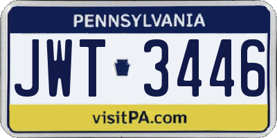 PA license plate JWT3446