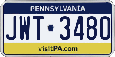 PA license plate JWT3480