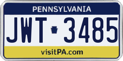 PA license plate JWT3485