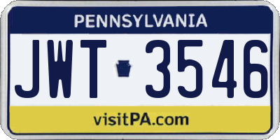 PA license plate JWT3546