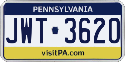 PA license plate JWT3620